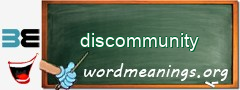WordMeaning blackboard for discommunity